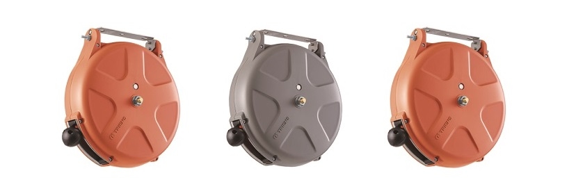 Cuộn dây hơi tự rút Sankyo, cuộn dây tự rút Nhật, vỏ màu đỏ, vỏ màu xám