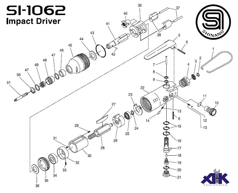 Phụ tùng thay thế, Shinano SI-1062, bảo dưỡng súng vặn vít, thay phụ tùng