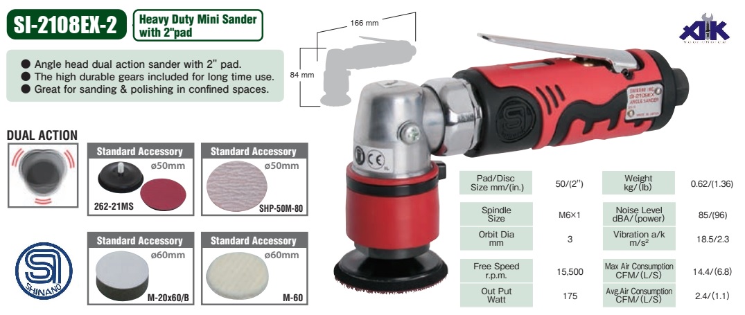 Máy chà nhám Shinano, Shinano SI-2108EX-2, máy chà nhám 2 inch, SI-2108EX-2