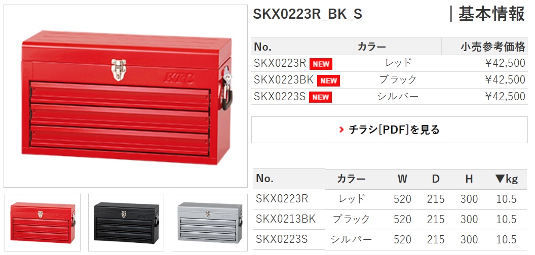 Hộp đựng dụng cụ KTC, KTC SKX0223, SKX0223R, thay thế SKX0213