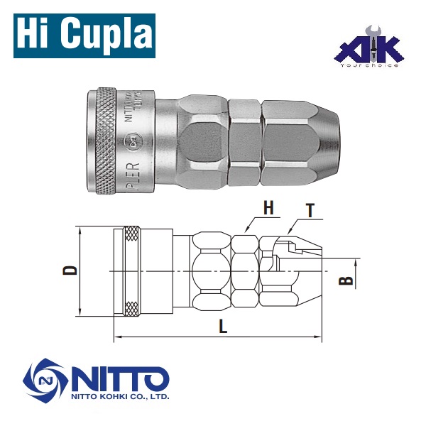 Đầu nối dây khí, 65SN 80SN, Nut Coupla, 65SN Nitto