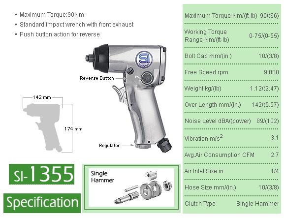 Súng Shinano, súng vặn ốc SI-1355, súng vặn ốc Honda, súng bắn ốc