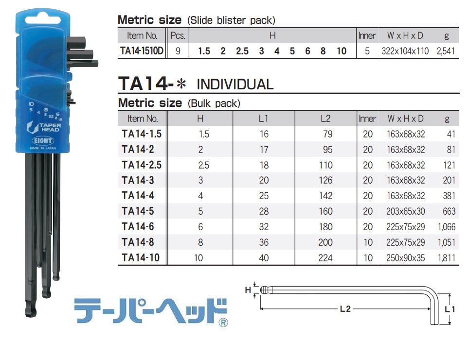 Bộ lục giác Eight, Eight TA14-1510D, bộ lục giác nhập khẩu,