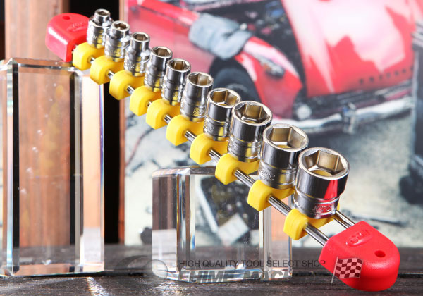 Bộ tuýp 1/4 inch, KTC TB210E, bộ đầu khẩu 1/4 inch loại 6 cạnh, bộ tuýp KTC 10 cỡ từ 5 đến 14mm