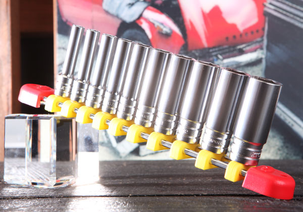 Bộ tuýp dài 1/4 inch, KTC TB2L10E, bộ đầu khẩu dài gồm 10 cỡ từ 5 đến 14mm, bộ đầu khẩu 10 cỡ loại 1/4 inch,