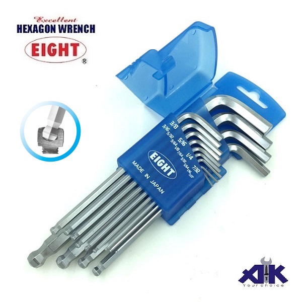 Bộ lục giác đầu bi hệ inch, Eight TLS-13ZD, bộ lục giác hệ inch 13 cỡ,