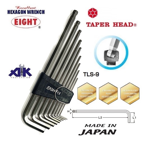 Tapper Head, công nghệ đầu bi, SMCN, vật liệu sản xuất lục giác, Eight Tool Japan
