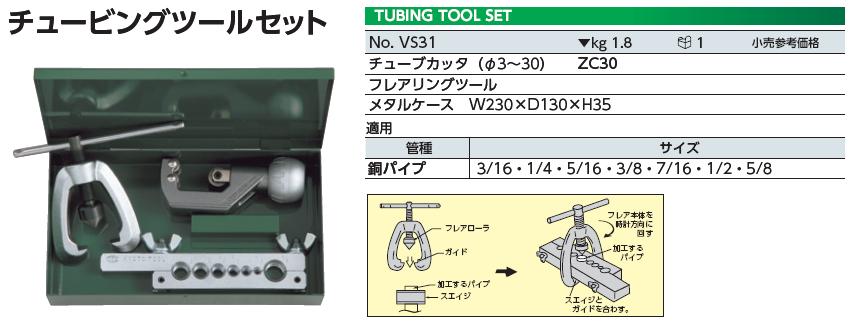 Bộ dụng cụ làm ống, KTC VS31, làm ống nhập khẩu
