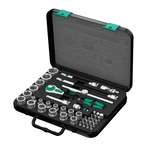 Bộ đầu tuýp Wera 3/8 inch, bộ đầu khẩu Wera 3/8 inch, bộ tuýp Wera 05003594001, bộ tuýp Wera 43 chi tiết,