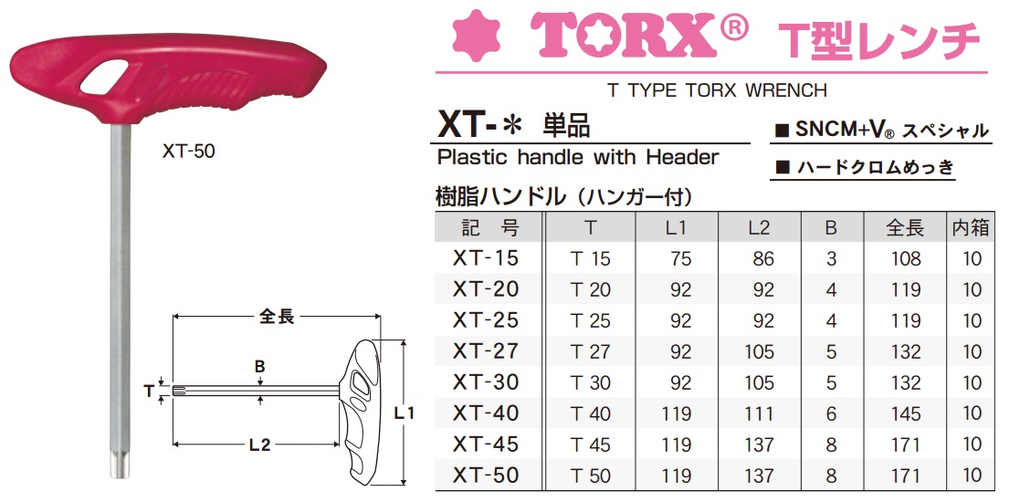 Tay vặn chữ L, tay vặn đầu sao, tay vặn cán nhựa, Eight XT-30, Eight XT-25