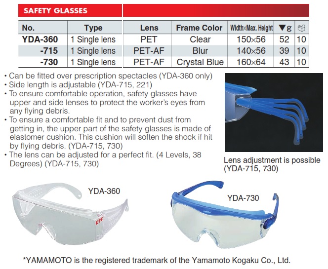 Kính bảo hộ KTC Nhật, KTC YDA-360, kình bảo vệ, YDA-360, YDA-715