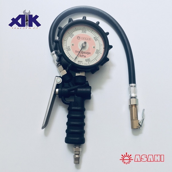 Bơm lốp nhập khẩu, đồng hồ bơm lốp Asahi, AG-8006-3, dải đo 30-600kPa