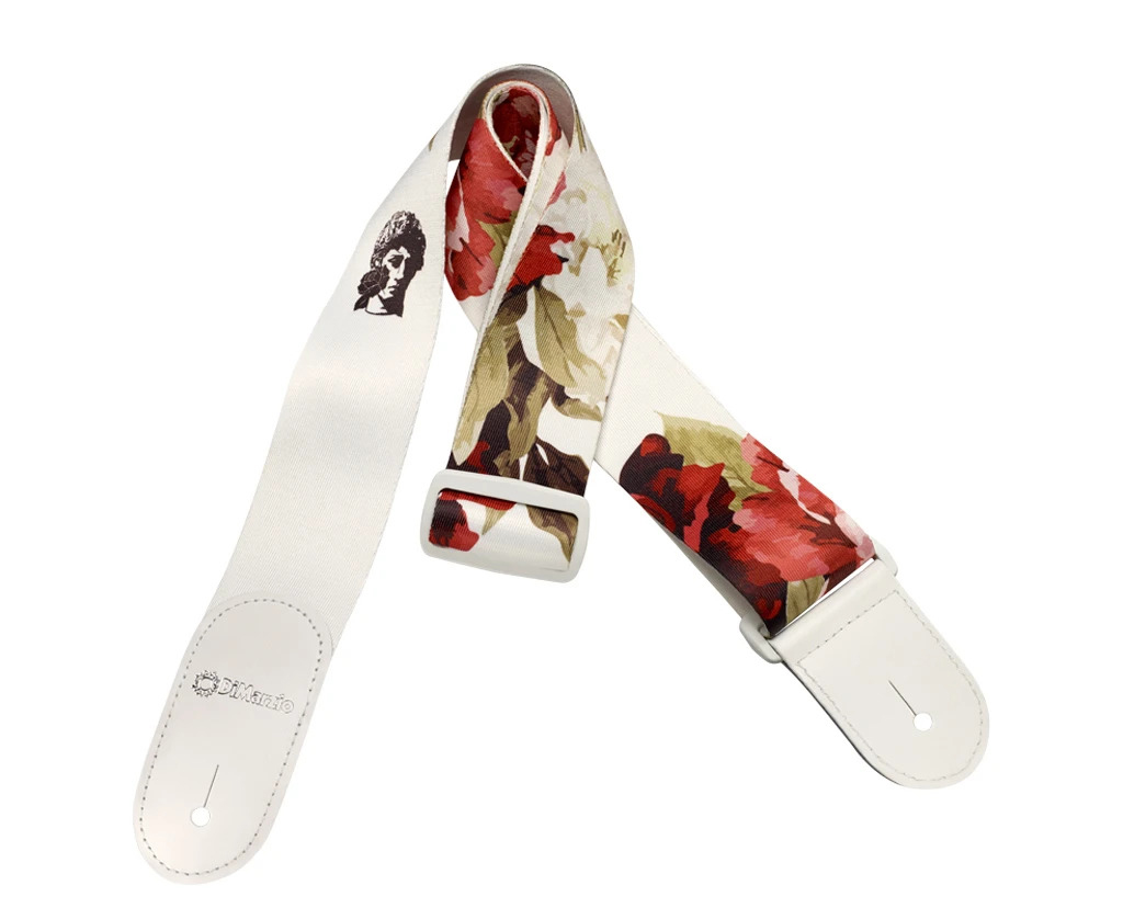 DiMarzio DD3147 Polyphia Floral Muse Standard 2inch Guitar Strap, White