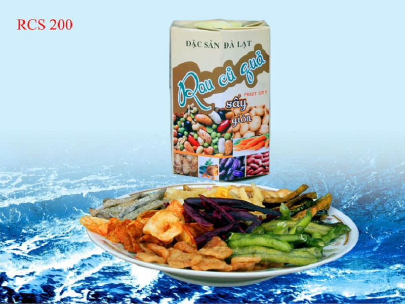 Rau củ quả sấy giòn hộp