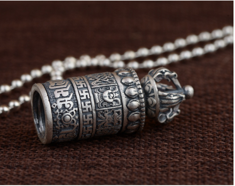 MẶT DÂY CHUYỀN TRỤ KINH LUÂN - BÁT BẢO PHẬT GIÁO - DC429