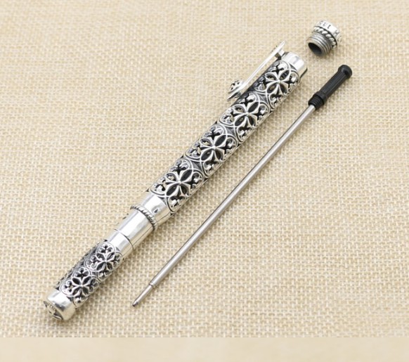 Bút Bi Bạc Thái Hoa Văn Tây Tạng - BB05