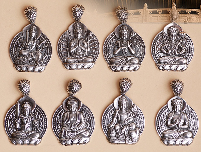 Mặt Dây Chuyền Văn Thù Bồ Tát - Khắc Bát Nhã Tâm Kinh - DC501