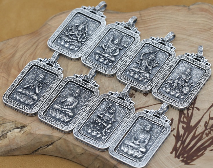 Mặt Dây Chuyền Văn Thù Bồ Tát - Khắc Om Mani Padme Hum - DC508