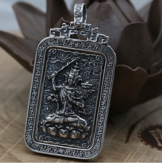 Mặt Dây Chuyền Văn Thù Bồ Tát - Khắc Om Mani Padme Hum - DC508