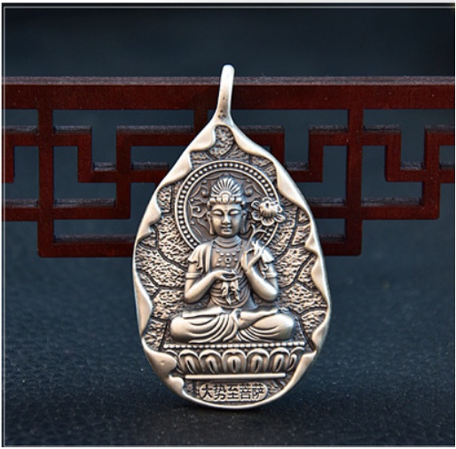 Mặt Dây Chuyền Đại Thế Chí Bồ Tát - Khắc Om Mani Padme Hum - DC5373