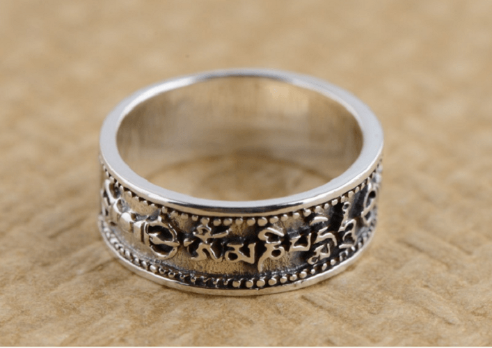 NHẪN KHẮC OM MANI PADME HUM - CHÙY KIM CANG - NH150