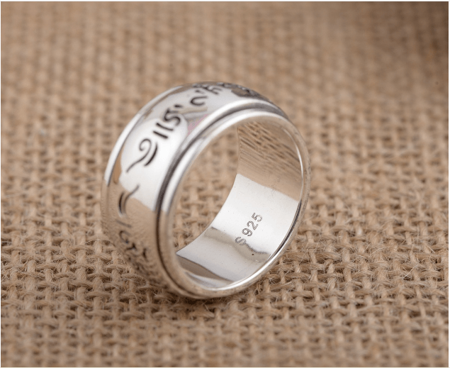 NHẪN KHẮC OM MANI PADME HUM TÂY TẠNG - NH179