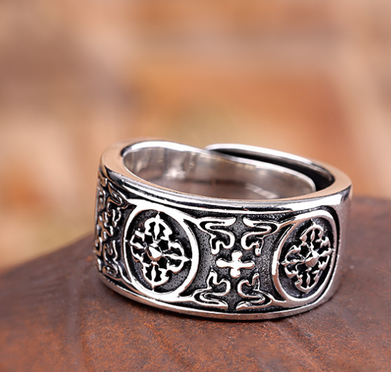 NHẪN KHẮC HOA VĂN TÂY TẠNG - NH234
