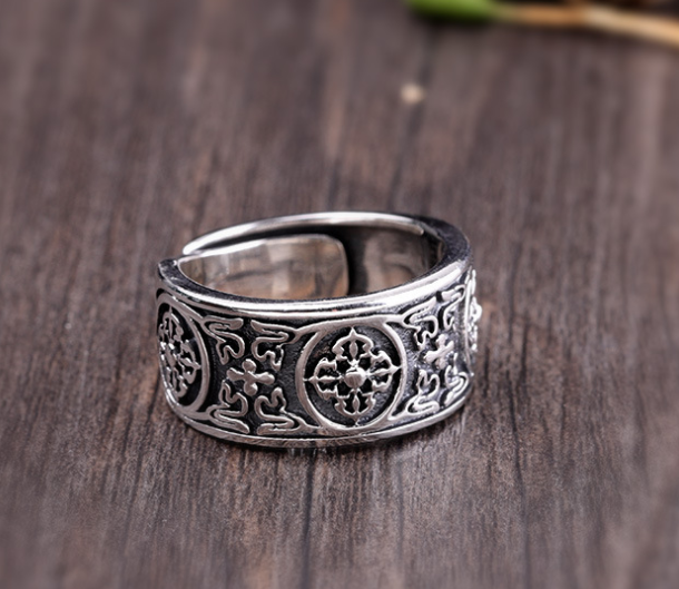 NHẪN KHẮC HOA VĂN TÂY TẠNG - NH234