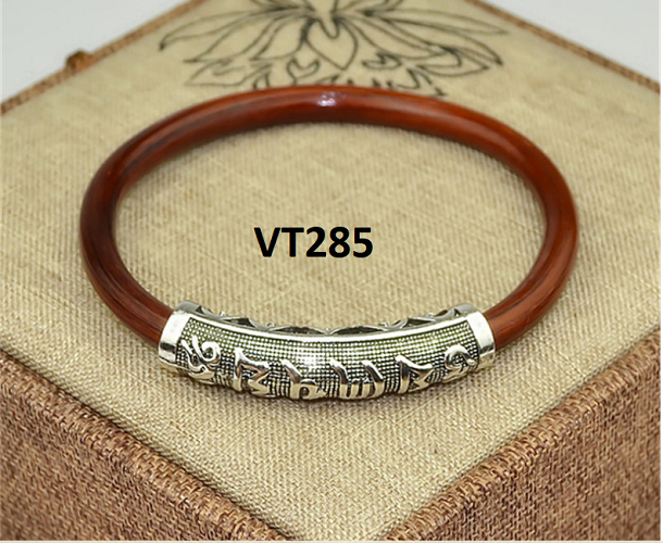 Vòng Tay  Om Mani Padme Hum Gỗ Huyết Rồng Tây Tạng - VT285