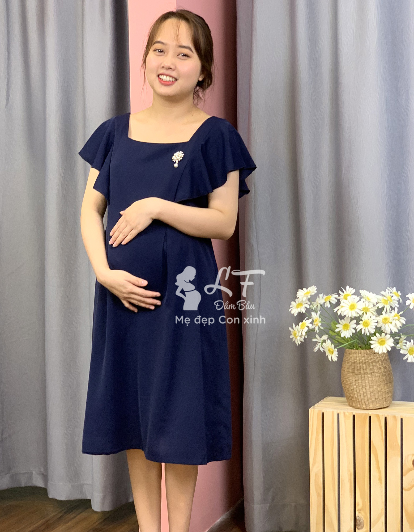 Đầm bầu lụa cotton DM100C