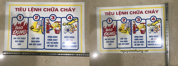 Kích cỡ biển tiêu lệnh