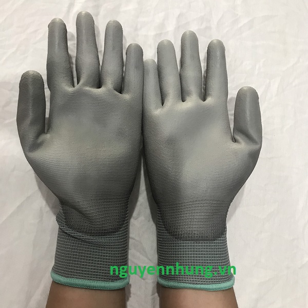 Găng tay phủ bàn PU màu ghi - ảnh thực tế 2