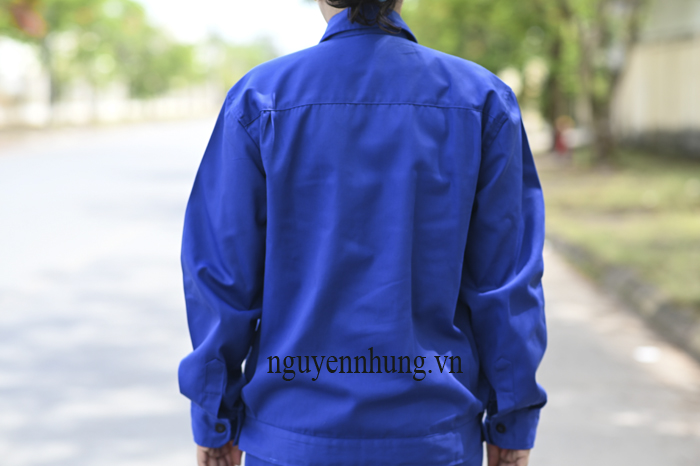 Áo bảo hộ màu xanh công nhân - lưng áo