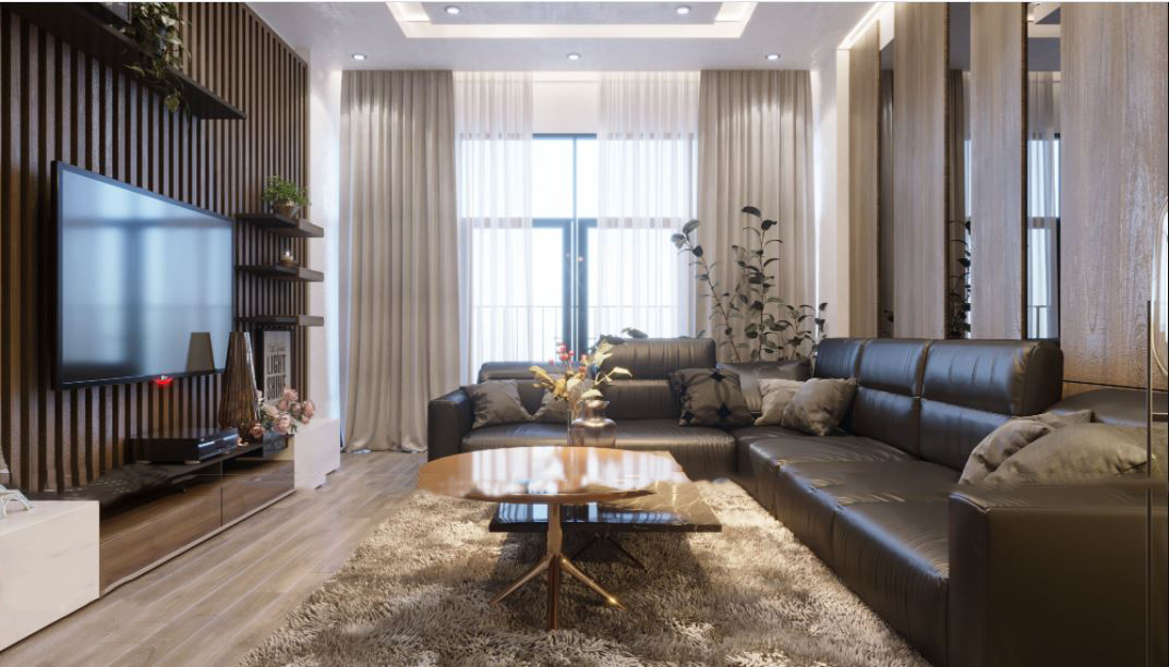 thiết kế thi công nội thất phòng khách hiện đại tại Lào Cai