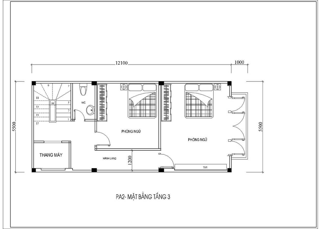 Tầng 4 được sử dụng cho phòng thờ và một phòng ngủ