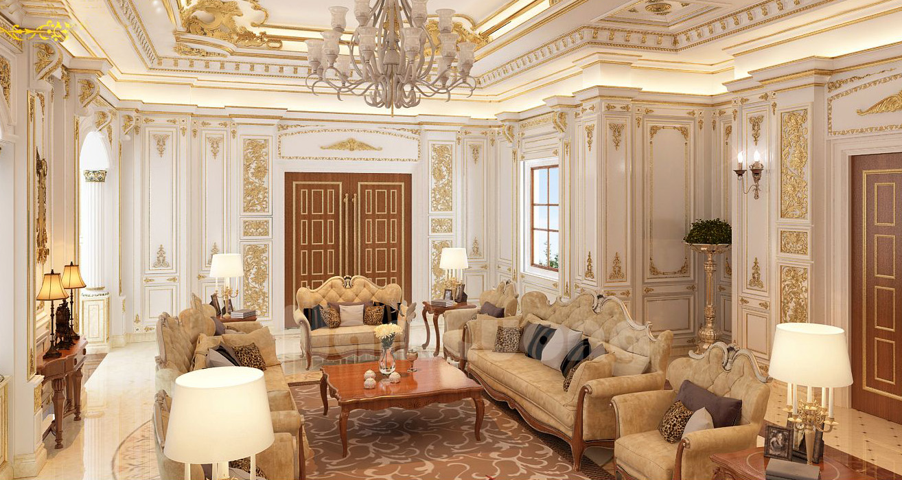 Thiết kế nội thất phòng khách tân cổ điển tại Lào Cai Sapa (12)