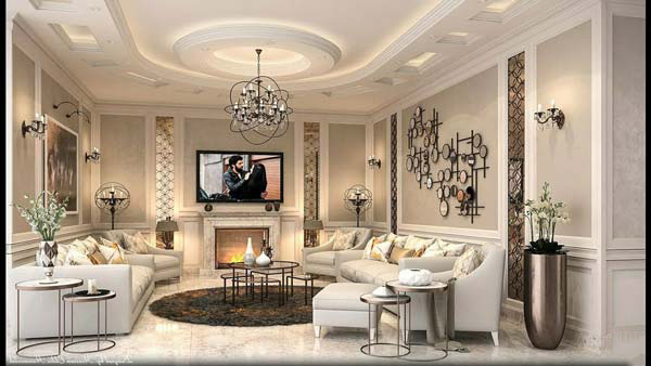 Thiết kế nội thất phòng khách tân cổ điển tại Lào Cai Sapa (13)