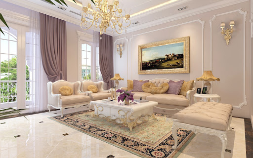 Thiết kế nội thất phòng khách tân cổ điển tại Lào Cai Sapa (7)