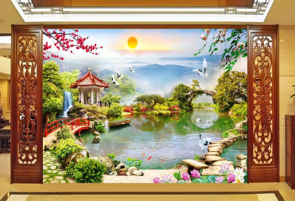 thi công tranh dán tường 3d tại lào cai
