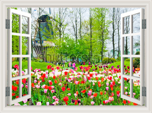 tranh dán tường cửa sổ 3d lào cai sapa