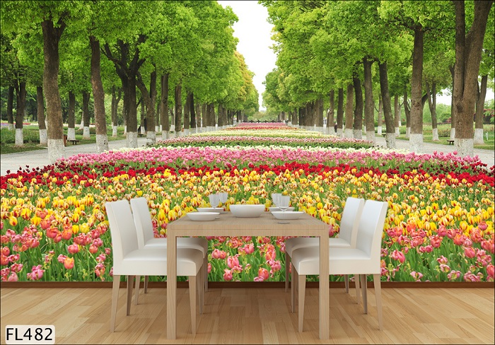 tranh dán tường 3d phòng ăn Lào Cai