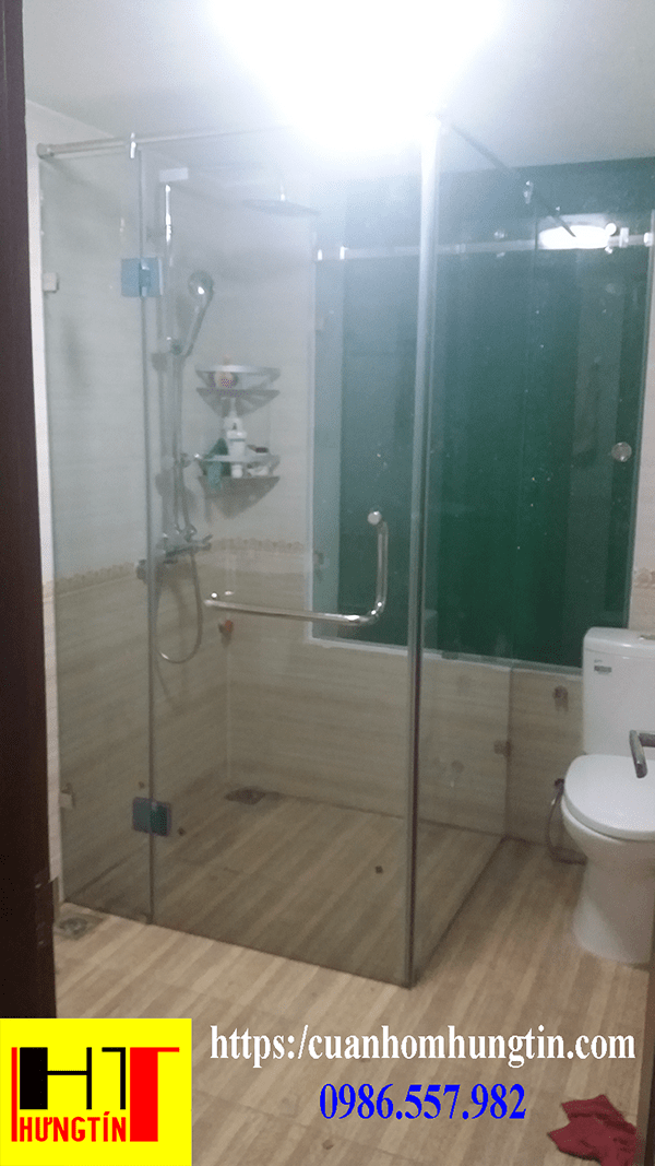 vách tắm kính vuông góc cầu giấy hà nội
