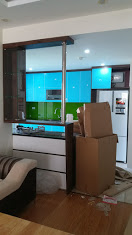 ảnh kính ốp bếp sau khi hoàn thiện