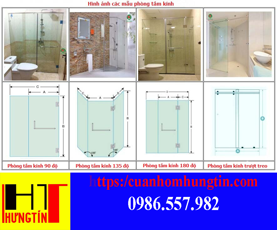 các mẫu vách tắm kính thông dụng