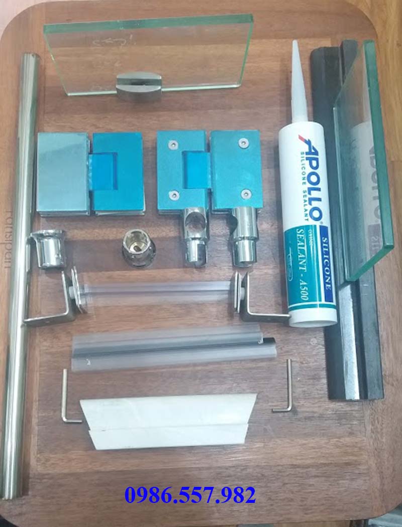 Phụ kiện vách tắm kính thẳng mở quay bản lề kính kính VVP