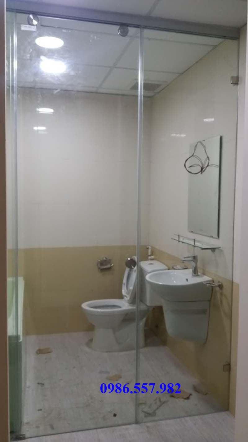 vách kính phòng tắm mở trượt long biên hà nội