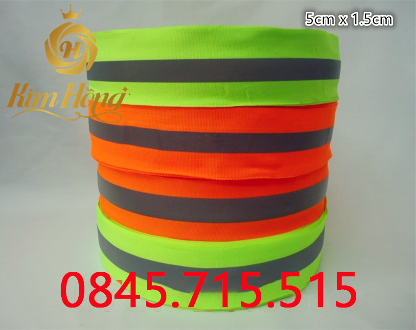 DÂY PHẢN QUANG VẢI SỌC XÁM (5cm x 1.5cm , 2.5cm x 0.9 cm)