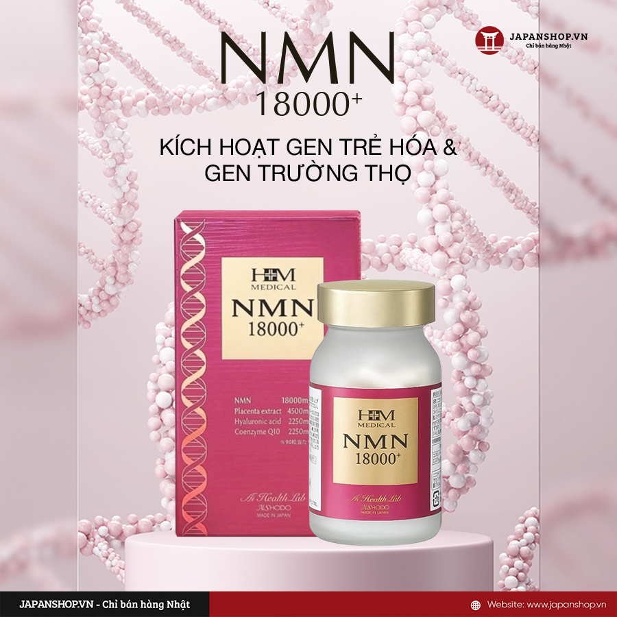 Viên uống trẻ hoá làn da NMN18000, kích hoạt gen trường thọ, níu giữ tuổi thanh xuân 