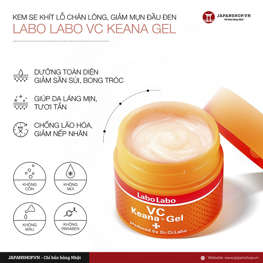 Công dụng kem dưỡng ẩm Labo Labo VC Keana Gel 90g