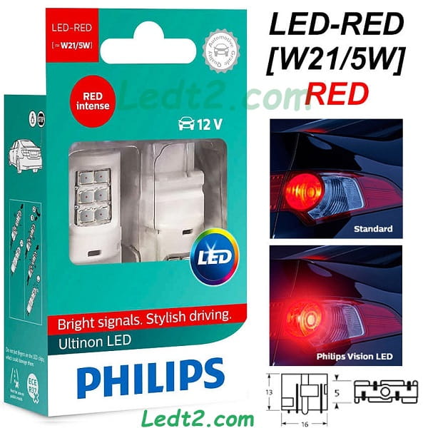 Đèn LED T20 Philips Ultinon W21W W21/5W
